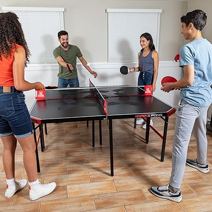 Hyper Pong 4-Way Table Tennis - Four Square Ping Pong Mashup Fun for The Whole Family