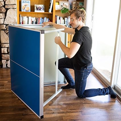 Compact Ping Pong Table - 72" x 41" Mid-Size, Foldable, Portable Ping Pong Set | 100% Pre-Assembled Weatherproof Indoor/Outdoor | Includes Net, Cover, Table Tennis Paddles & Balls