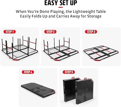 Hyper Pong 4-Way Table Tennis - Four Square Ping Pong Mashup Fun for The Whole Family